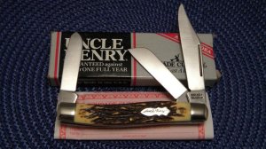 Schrade + USA 885UH Staglon Uncle Henry King Ranch Stockman Knife - NIB