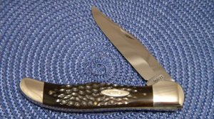 Case XX USA 1965-69 Laminated Wood 6165 SAB - XX Frame - Not Drilled - Folding Hunter Knife