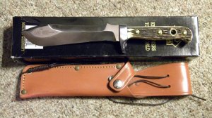 Puma Germany Stag 6375 White Hunter Sheath Knife c.1997 - NIB