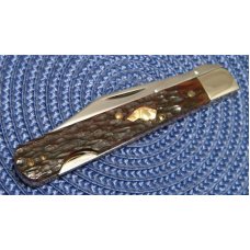 Ka-Bar Olean, NY Bone Dog Head Model 211 Swing Guard Lockback Knife (Gold Shield) - NIB Ka-Bar Olean, NY Bone Dog Head Model 211 Swing Guard Lockback Knife (Gold Shield) - NIB