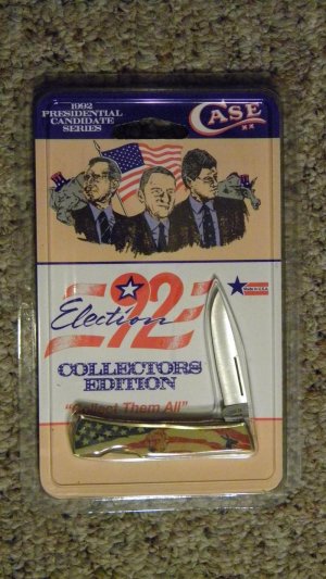 Case XX USA M1059L SS Lockback Knife 1992 Presidential Candidate Series Bill Clinton