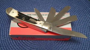 Case XX USA 3 Dot (1997) Midnight Stag M5554 SS Beast 5 Blade Trapper Knife - NIB