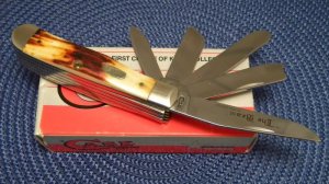 Case XX USA 4 Dot (1996) Red Stag R5554 SS Beast 5 Blade Trapper Knife - NIB 