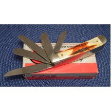 Case XX USA 4 Dot (1996) Red Stag R5554 SS Beast 5 Blade Trapper Knife - NIB Case XX USA 4 Dot (1996) Red Stag R5554 SS Beast 5 Blade Trapper Knife - NIB