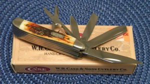 Case XX USA 3 Dot (1997) Red Stag R5520 SS 5 Blade Peanut Knife - NIB