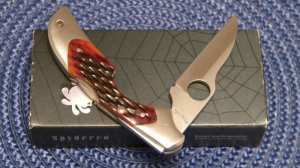 Spyderco VG-10 Japan C75P Plain Edge Bone Kiwi Lockback Knife - NIB