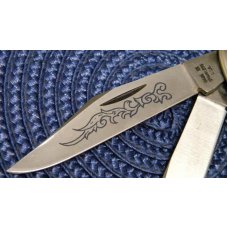 Case XX Stainless USA 3 Dot (1977) Blue Scroll 5347 HP SSP Stag Stockman Knife Case XX Stainless USA 3 Dot (1977) Blue Scroll 5347 HP SSP Stag Stockman Knife