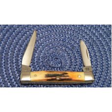 Case XX Stainless USA 3 Dot (1977) Stag 52033 SSP Blue Scroll Pen Knife Case XX Stainless USA 3 Dot (1977) Stag 52033 SSP Blue Scroll Pen Knife