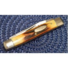 Case XX Stainless USA 3 Dot (1977) Stag 52033 SSP Blue Scroll Pen Knife Case XX Stainless USA 3 Dot (1977) Stag 52033 SSP Blue Scroll Pen Knife
