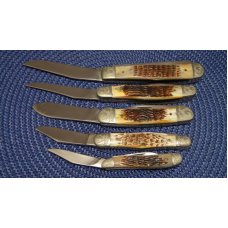 Case XX SS USA 1983 Second Cut Stag Engraved Bolsters New Grind Knife Set Case XX SS USA 1983 Second Cut Stag Engraved Bolsters New Grind Knife Set