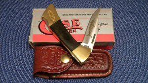 Case XX Bradford, PA USA 1992 P158L SSP Wood Mako Lockback Knife & Pouch - NIB