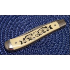Schrade + USA SC503 Scrimshawed Delrin Linerlock Trapper Knife Schrade + USA SC503 Scrimshawed Delrin Linerlock Trapper Knife