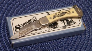 Schrade + USA 511SC Scrimshaw Mini Folding Lockback Knife c. 1993 - NIB