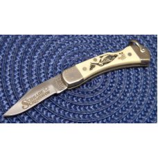 Schrade + USA 511SC Scrimshaw Mini Folding Lockback Knife c. 1993 - NIB Schrade + USA 511SC Scrimshaw Mini Folding Lockback Knife c. 1993 - NIB
