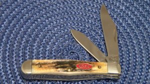 Case XX USA 2007 Stag 5225 1/2 SS Red Shield Little Coke Bottle Knife