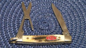 Case XX USA 2007 Stag 5233 RSC SS Red Shield Pen Knife w/Scissors