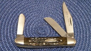 Case XX Stainless USA 2 Dot (1978) Bone 6347 HP SSP Tested XX Razor Edge Stockman Knife