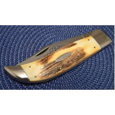 Case XX Hand Made USA 3 Dot (1977) Stag 5172 SSP Blue Scroll Clasp Knife Case XX Hand Made USA 3 Dot (1977) Stag 5172 SSP Blue Scroll Clasp Knife