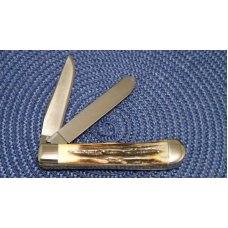 Case XX Stainless USA 4 Dot (1976) Stag 5254 SSP Razor Edge Trapper Knife Case XX Stainless USA 4 Dot (1976) Stag 5254 SSP Razor Edge Trapper Knife