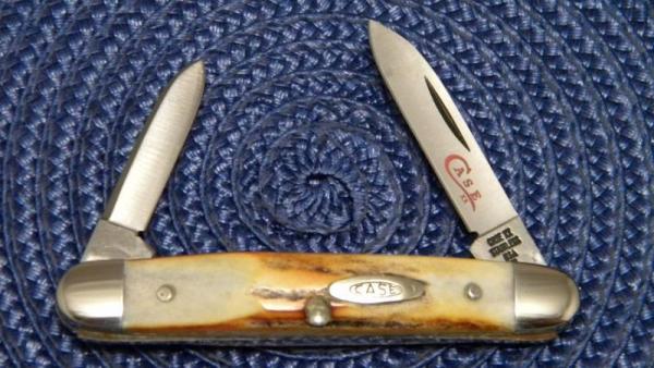 Case XX Stainless USA 2 Dot (1978) Stag Red Etch 5279 SSP Equal End Pen Knife Case XX Stainless USA 2 Dot (1978) Stag Red Etch 5279 SSP Equal End Pen Knife