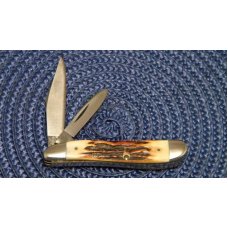 Case XX Stainless USA 2 Dot (1978) Stag Red Etch 5220 SSP Peanut Knife Case XX Stainless USA 2 Dot (1978) Stag Red Etch 5220 SSP Peanut Knife