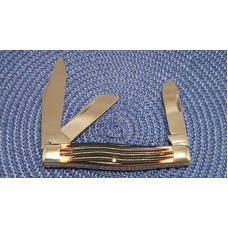Queen Steel #49 Imitation Winterbottom Bone No Tang Stamp Etched Stockman Knife - c.1960's Queen Steel #49 Imitation Winterbottom Bone No Tang Stamp Etched Stockman Knife - c.1960's