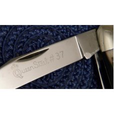 Queen Steel #37 Imitation Winterbottom Bone No Tang Stamp Etched Punch Stockman Knife - c.1960's Queen Steel #37 Imitation Winterbottom Bone No Tang Stamp Etched Punch Stockman Knife - c.1960's