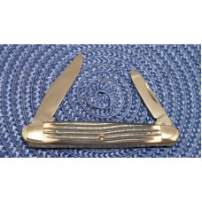 Queen Steel #3 Imitation Winterbottom Bone No Tang Stamp Etched Sleeveboard Pen Knife - c.1960's Queen Steel #3 Imitation Winterbottom Bone No Tang Stamp Etched Sleeveboard Pen Knife - c.1960's