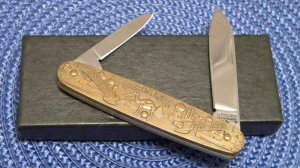 Kutmaster Utica N.Y. USA Brass Camel 80'th Anniversary 1913-1993 ©1992RJRTC Pocket Knife - NIB
