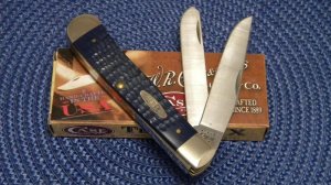 Case XX USA 2011 Navy Blue Bone 6254 SS Trapper Knife - NIB