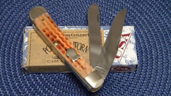Case XX USA 2010 Pocket Worn Caramel Bone 6254 SS Trapper Knife - NIB Case XX USA 2010 Pocket Worn Caramel Bone 6254 SS Trapper Knife - NIB