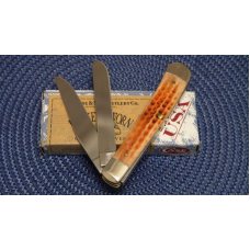 Case XX USA 2010 Pocket Worn Caramel Bone 6254 SS Trapper Knife - NIB Case XX USA 2010 Pocket Worn Caramel Bone 6254 SS Trapper Knife - NIB