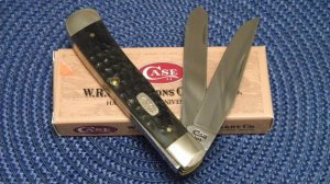 Case XX USA 3 Dot (1997) Dark Black Bone 6254 SS Trapper Knife - NIB