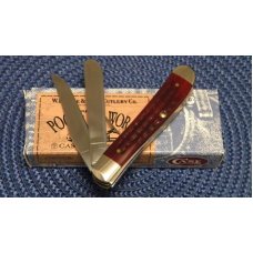 Case XX USA 4 Dot (1996) Pocket Worn Red Bone 6207 SS Mini Trapper Knife - NIB
