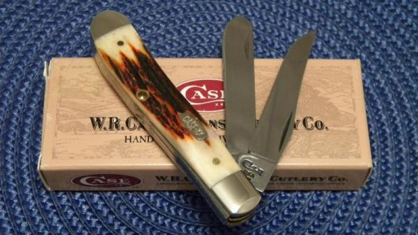 Case XX USA 3 Dot (1997) Red Stag R5207 SS Mini Trapper Knife - NIB Case XX USA 3 Dot (1997) Red Stag R5207 SS Mini Trapper Knife - NIB