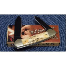 Case XX USA 2010 Vintage Stag V52131 SS Canoe Knife with Blued Blades - NIB Case XX USA 2010 Vintage Stag V52131 SS Canoe Knife with Blued Blades - NIB