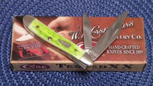 Case XX USA 2010 Lime Green Bone 6220 SS Peanut Knife - NIB