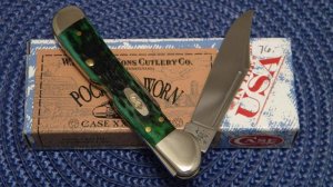 Case XX USA 2011 Pocket Worn Burnt Green Bone 61749L SS Mini Copperlock Knife - NIB