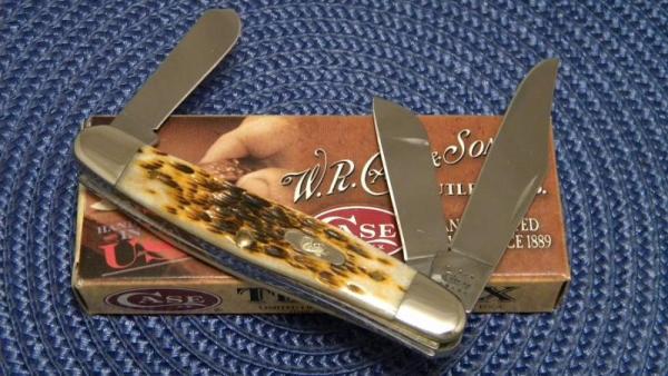 Case XX USA 2011 Amber Bone 6347 SS Stockman Knife - NIB