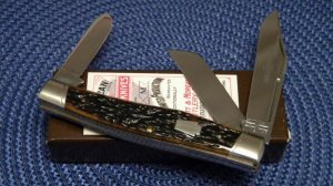 Schatt & Morgan Titusville PA. 2004 Golden Root Bone 043150 Railsplitter Stockman Knife - NIB