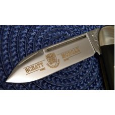 Schatt & Morgan Titusville PA. 2002 Horn 142265 Little Sunfish Knife w/Pearl Shield - NIB Schatt & Morgan Titusville PA. 2002 Horn 142265 Little Sunfish Knife w/Pearl Shield - NIB