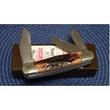 Schatt & Morgan Titusville PA. 2010 Bone 043163 3 Backspring Whittler Knife - NIB Schatt & Morgan Titusville PA. 2010 Bone 043163 3 Backspring Whittler Knife - NIB
