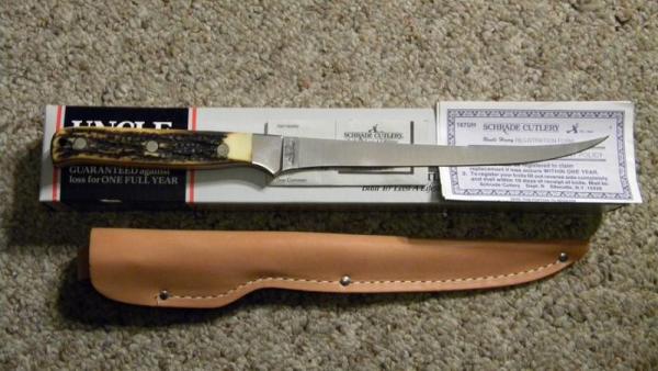 Schrade + USA 167UH Staglon Uncle Henry Steelhead Fillet Knife & Sheath - NIB Schrade + USA 167UH Staglon Uncle Henry Steelhead Fillet Knife & Sheath - NIB