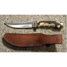 Schrade USA Uncle Henry Staglon 153UH Golden Spike Fixed Blade Sheath Knife Schrade USA Uncle Henry Staglon 153UH Golden Spike Fixed Blade Sheath Knife