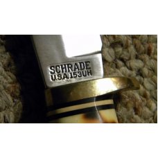 Schrade USA Uncle Henry Staglon 153UH Golden Spike Fixed Blade Sheath Knife Schrade USA Uncle Henry Staglon 153UH Golden Spike Fixed Blade Sheath Knife