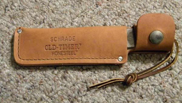 Schrade USA HS-1 Old Timer Honesteel Knife Sharpener with Leather Sheath Schrade USA HS-1 Old Timer Honesteel Knife Sharpener with Leather Sheath