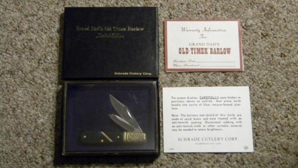 Schrade G.D.B.I. USA Grand Dad's Old Timer Barlow Knife - NIB Schrade G.D.B.I. USA Grand Dad's Old Timer Barlow Knife - NIB