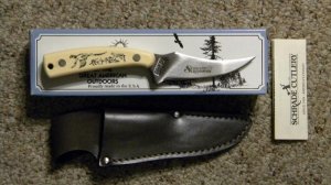 Schrade USA SC502 Scrimshaw Sharpfinger Fixed Blade Sheath Knife c. 1988 - NIB