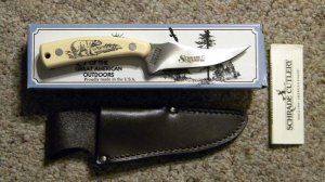 Schrade USA SC502 Scrimshaw Sharpfinger Fixed Blade Sheath Knife c. 1987 - NIB