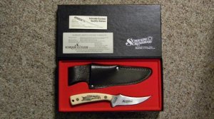 Schrade USA SC502 Scrimshaw Sharpfinger Fixed Blade Sheath Knife c. 1985 - NIB